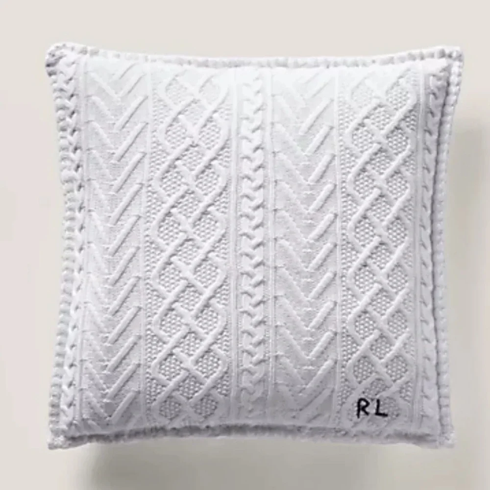 Ralph Lauren Home Highland Throw Pillow 20x20 White NWT